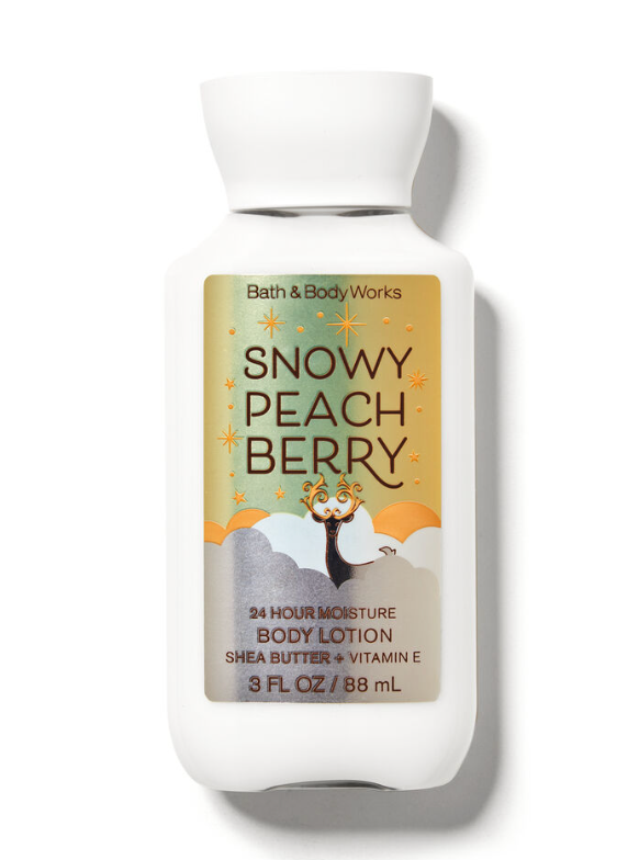 snowy peach berry bath and body works travel size lotion image 0