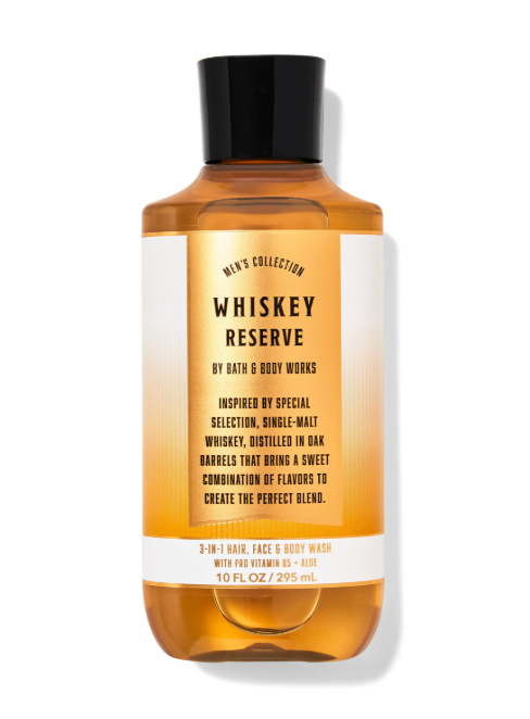 Bath & Body Works Whiskey Reserve Men's 3-in-1 Hair, Face & Body Wash (10 oz / 295 ml) image 0