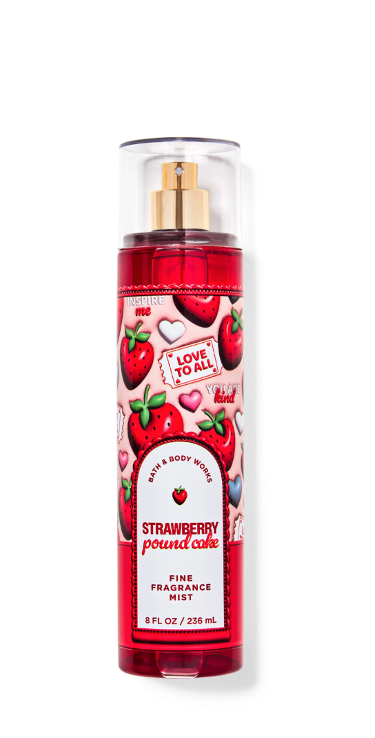 BATH & BODY WORKS STRAWBERRY POUND CAKE FINE FRAGRANCE MIST BODY SPRAY 8 OZ image 0