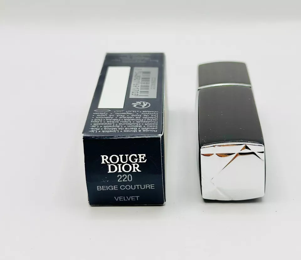 Dior- Rouge Dior Refillable Lipstick - #220 Beige Couture Velvet - 0.12 Oz - NIB image 2