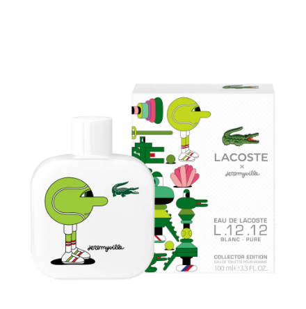 Lacoste Eau De Lacoste L.12.12 Blancmen Pure Eau De Toilette Spray (Jeremyville Collector Edition) 3.4 oz image 0