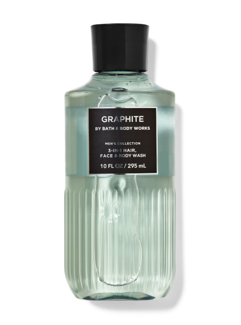Bath & Body Works Graphite Men's 3-in-1 Hair, Face & Body Wash (10 oz / 295 ml) image 0