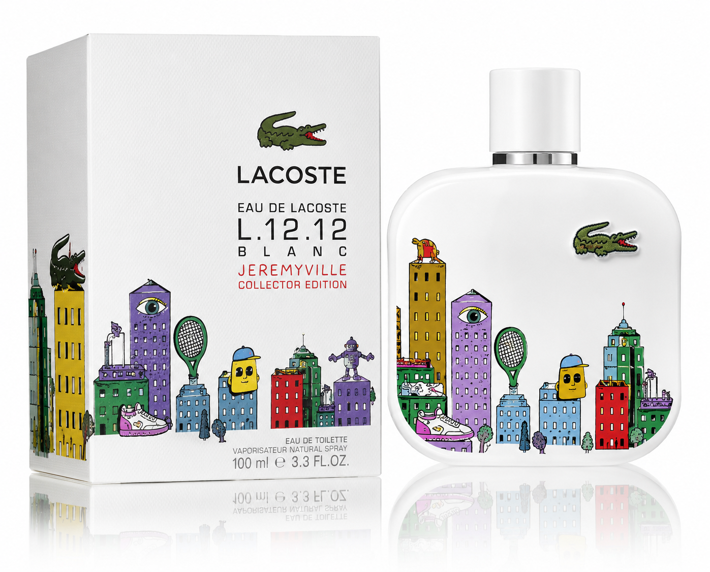 Lacoste Eau de Lacoste L.12.12 Blanc Jeremyville Collector Edition Eau de Toilette Spray for Men 3.4 oz (100 ml)