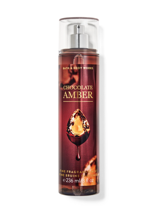 Bath & Body Works Chocolate Amber Fine Fragrance Body Mist Spray 8 oz image 0