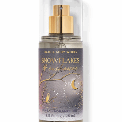 Snowflake and cashmere bath and body works travel spray 3oz/ 88 ml
