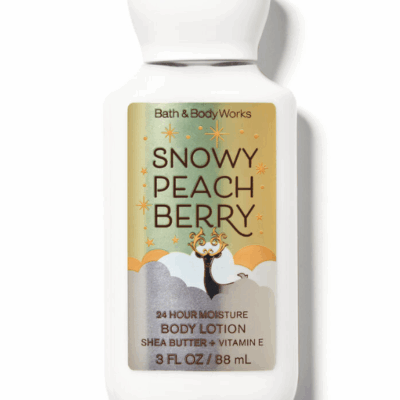 snowy peach berry bath and body works travel size lotion