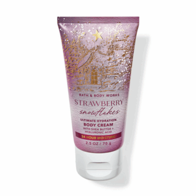 Bath & Body Works Strawberry & Snowflake Travel-Size Body Cream (2.5 oz / 70 g)